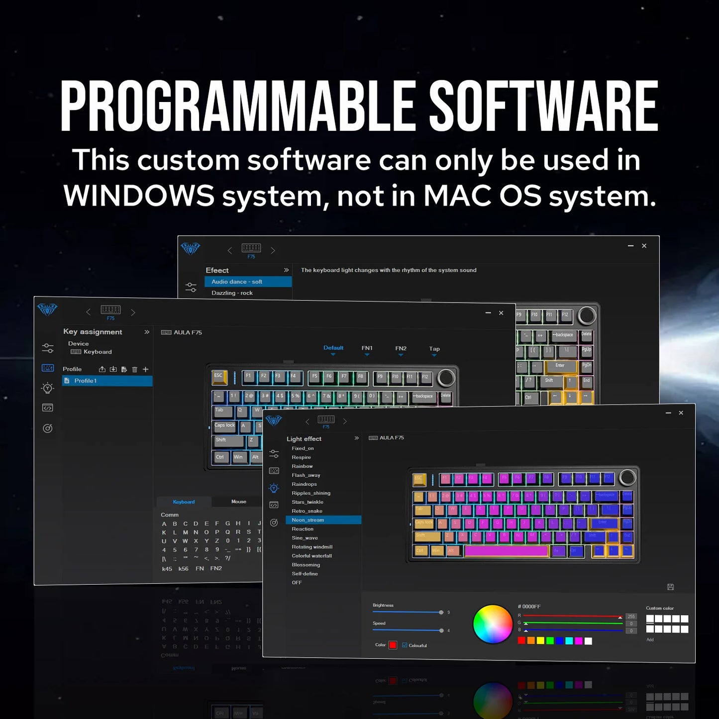 EPOMAKER x AULA F75 – Teclado Mecánico 75% Inalámbrico Hot-Swap (Bluetooth / 2.4G / USB-C)