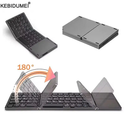 Teclado Bluetooth Plegable con Touchpad – Compatible con iOS, Android y Windows
