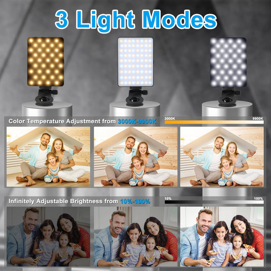Luz LED seflie Recargable con 72 LEDs para Móvil, Tablet y Cámara